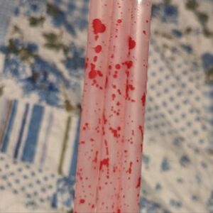 Red Blood Spatter Reusable Straw Set New!